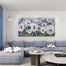 Floral Wall Art – Large Blue & White Canvas Painting, Textured Flower Wall Decor, Landscape Artwork for Living Room, Bedroom & Home